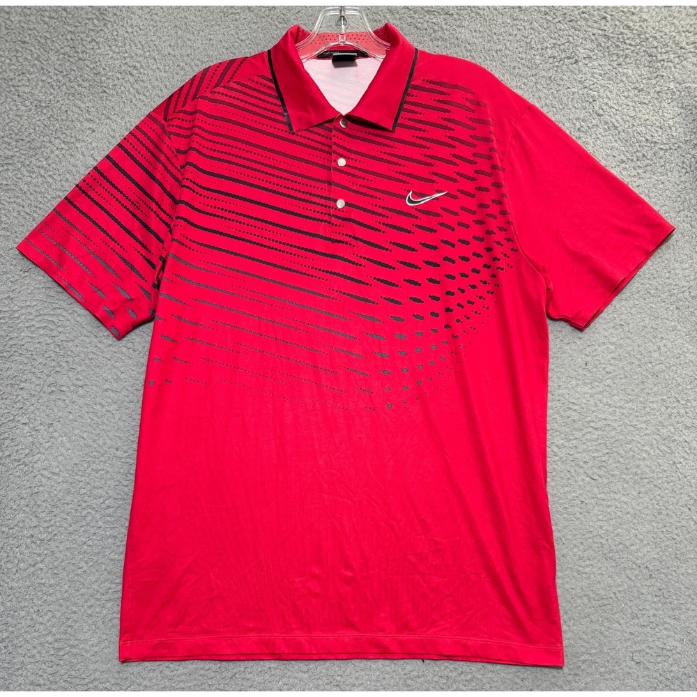 Nike Dri-Fit Tiger Woods Collection Polo Shirt Mens Medium Striped 483627-607